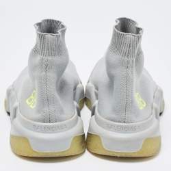مملوكة مسبقًا Balenciaga Grey Knit Fabric Speed Trainer Sneakers Size 37