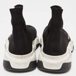 Pre Owned Balenciaga Black Knit Fabric Speed High Top Sneakers Size 35