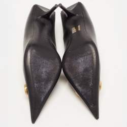 Pre Owned Balenciaga Black Leather Pointed Toe Pumps Size 40