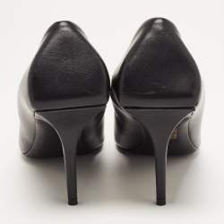 Pre Owned Balenciaga Black Leather Pointed Toe Pumps Size 40