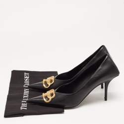 Pre Owned Balenciaga Black Leather Pointed Toe Pumps Size 40