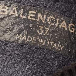 Pre Owned Balenciaga Black Knit Fabric Speed Trainer Sneakers Size 37