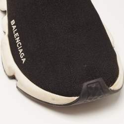 Pre Owned Balenciaga Black Knit Fabric Speed Trainer Sneakers Size 37