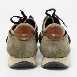 Pre Owned Balenciaga Multicolor Leather and Mesh Race Runner Sneakers Size 41