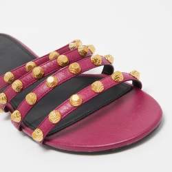 Pre Owned صندل سلايد بالنسياغا أرينا جلد وردي مقاس 41