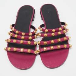 Pre Owned صندل سلايد بالنسياغا أرينا جلد وردي مقاس 41