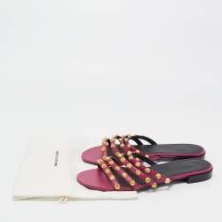 Pre Owned صندل سلايد بالنسياغا أرينا جلد وردي مقاس 41