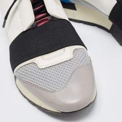 Pre Owned Balenciaga Multicolor Leather and Mesh Race Runner Sneakers Size 38