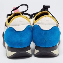 Pre Owned Balenciaga Multicolor Leather and Mesh Race Runner Sneakers Size 38
