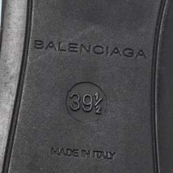 Pre Owned Balenciaga Light Blue Textured Leather Studded Arena Ballet Flats Size 39.5