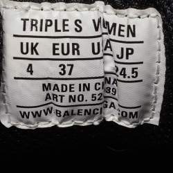 Pre Owned Balenciaga Pink/Black Mesh and Leather Triple S Sneakers Size 37