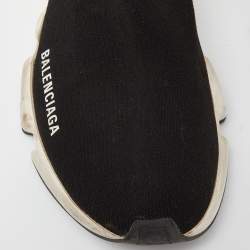 Pre Owned Balenciaga Black Knit Fabric Speed Trainer Sneakers Size 37