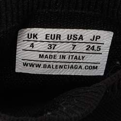 Pre Owned Balenciaga Black Knit Fabric Speed Trainer Sneakers Size 37