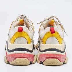 Pre Owned Balenciaga Multicolor Mesh and Leather Triple S Sneakers Size 39