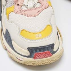 Pre Owned Balenciaga Multicolor Mesh and Leather Triple S Sneakers Size 39