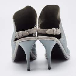 Pre Owned Balenciaga Grey Suede and Leather Glove Sandals Size 39