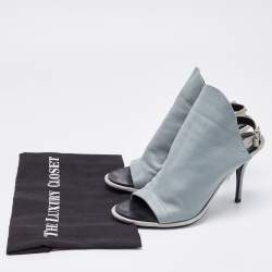 Pre Owned Balenciaga Grey Suede and Leather Glove Sandals Size 39