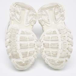 Pre Owned Balenciaga White Faux Leather and Mesh Track Low Top Sneakers Size 39