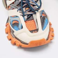 Pre Owned Balenciaga Multicolor Faux Leather and Mesh Track Sneakers Size 40