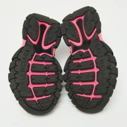 Pre Owned Balenciaga Black/Pink Leather Track Sandals Size 37