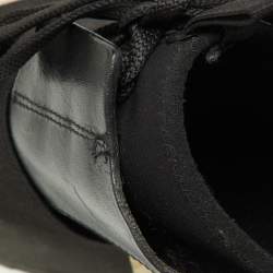 Pre Owned Balenciaga Black Leather,Suede and Mesh Race Runner Sneakers Size 39