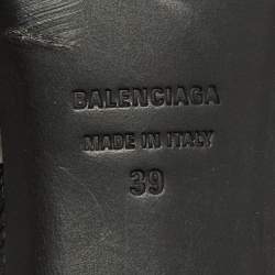 مملوكة مسبقًا Balenciaga Black Leather Thong Slide Sandals Size 39