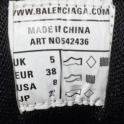 Pre Owned Balenciaga Grey/White Faux Leather and Mesh Track Sneakers Size 38