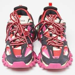 مملوكة مسبقًا حذاء رياضي بالنسياغا شبكة وجلد ثلاثي اللون مقاس 37