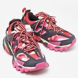 مملوكة مسبقًا حذاء رياضي بالنسياغا شبكة وجلد ثلاثي اللون مقاس 37