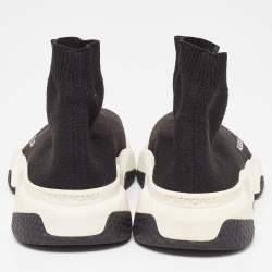 Pre Owned Balenciaga Black Knit Fabric Speed Trainer Sneakers Size 37