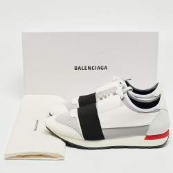 مملوكة مسبقًا Balenciaga Multicolor Leather and Mesh Race Runner Low Top Sneakers Size 42