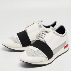 مملوكة مسبقًا Balenciaga Multicolor Leather and Mesh Race Runner Low Top Sneakers Size 42