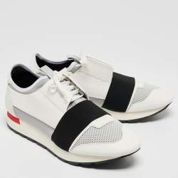 مملوكة مسبقًا Balenciaga Multicolor Leather and Mesh Race Runner Low Top Sneakers Size 42