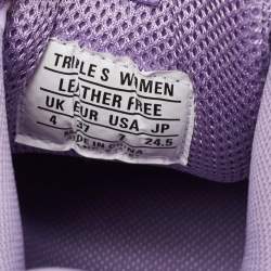 Pre Owned Balenciaga Purple Mesh and Leather Triple S Clear Sole Sneakers Size 37