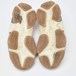 Pre Owned Balenciaga Tricolor Leather and Mesh Triple S Sneakers Size 37