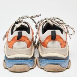 Pre Owned Balenciaga Tricolor Leather and Mesh Triple S Sneakers Size 37