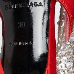 Pre Owned صندل بالنسياغا جلد أزرق كحلي غلادياتور مقاس 39