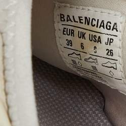 Balenciaga White Rubber and Neoprene Track Flat Slides Size 39