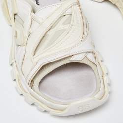 Balenciaga White Rubber and Neoprene Track Flat Slides Size 39