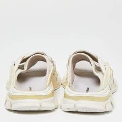 Balenciaga White Rubber and Neoprene Track Flat Slides Size 39
