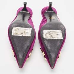 Pre Owned Balenciaga Burgundy Velvet Knife Mules Size 37