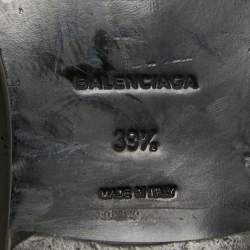 Pre Owned Balenciaga Black Leather Slip On Oxfords Size 39.5