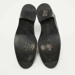 Pre Owned Balenciaga Black Leather Slip On Oxfords Size 39.5