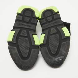 Pre Owned Balenciaga Black Knit Fabric Speed Trainer High Top Sneakers Size 36