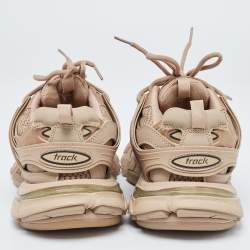 Pre Owned Balenciaga Beige Leather and Mesh Track 2 Sneakers Size 39