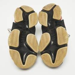 Balenciaga Black Mesh and Nubuck Leather Triple S Sneakers Size 35