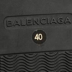 Pre Owned Balenciaga Black Leather Slip On Sneakers Size 40