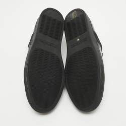 Pre Owned Balenciaga Black Leather Slip On Sneakers Size 40