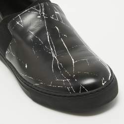 Pre Owned Balenciaga Black Leather Slip On Sneakers Size 40