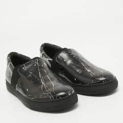 Pre Owned Balenciaga Black Leather Slip On Sneakers Size 40